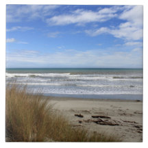 Beach Scene, sand, sea and blue sky