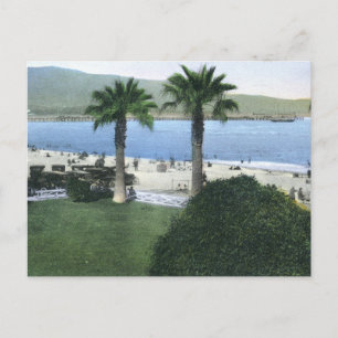 Beach Scene, Santa Barbara Vintage Postcard