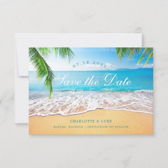 Beach Scene Save the Date (Front)