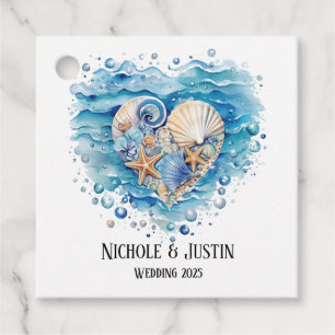 Beach Scene Starfish Wedding Favour Tags