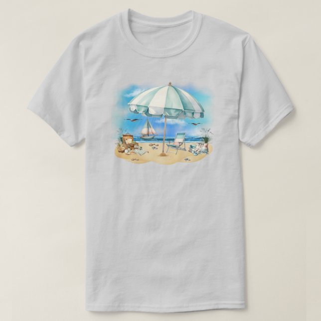 Beach Scene T-Shirt (Design Front)