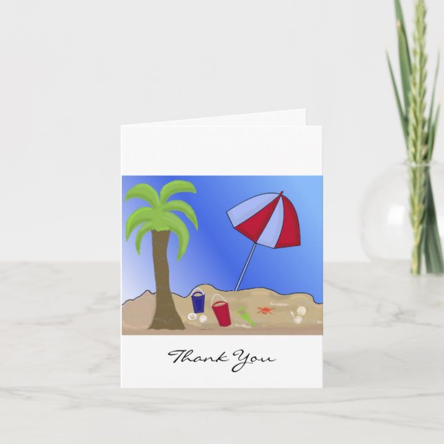 Beach Scene Thank You Card (Front)