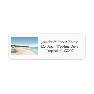 Beach Scene Wedding Invitations Address Labels
