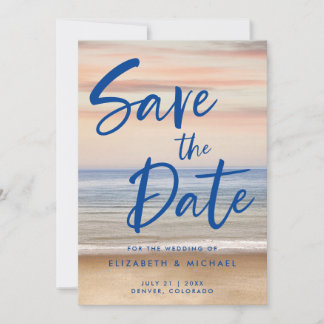 Beach Scene Wedding Save The Date Invitation