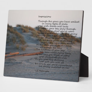 Beach scene with poem "Impressions"  plaque