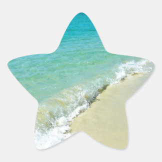 Beach scenery star sticker