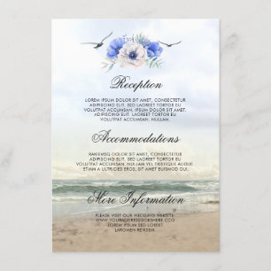 Beach Scenery Wedding Information Guest Enclosure Card