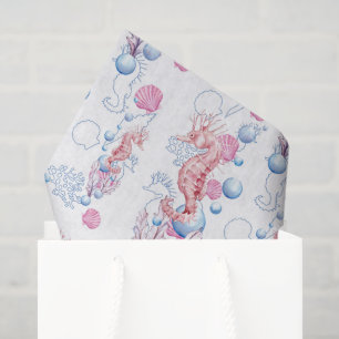 Beach sea horse and bubble pattern party tissue paper