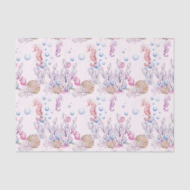 Beach sea horse pattern party tissue tissue paper (Front)
