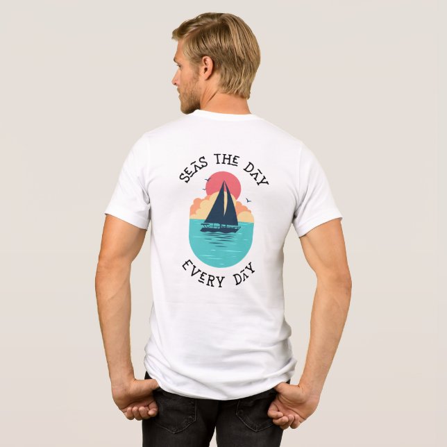 Beach, Sea life, Boat, Fun t-shirt Tri-Blend Shirt (Back Full)