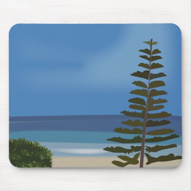 Beach Sea Pine Tree Nature  Mouse Pad (Front)