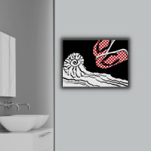 Beach Sea & Polka Dot Flip Flops Bathroom Poster
