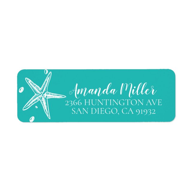Beach sea Shells Return Address Label (Front)