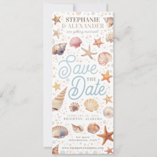 Beach Sea Shells Save The Date Bookmarks Photo Invitation