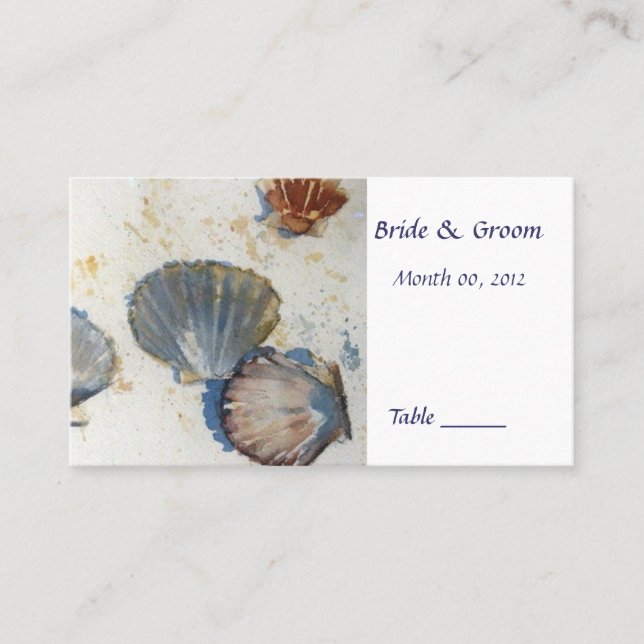 Beach Sea Shells Table Place Card (Front)