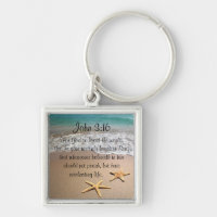 Beach Sea star Inspirational John 3:16 Bible Verse