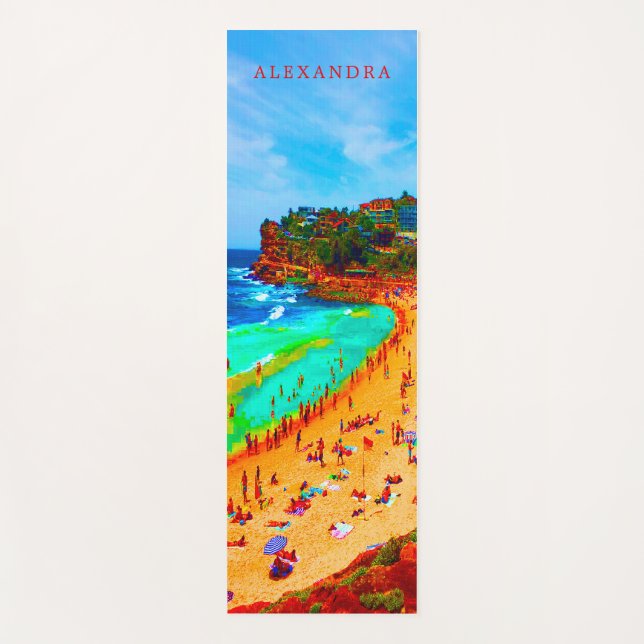 Beach Sea Summer Ocean Life Colourful Personal Yoga Mat (Front)