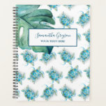 Beach Sea Turtle Pattern Back to School Planners<br><div class="desc">These back to school planners feature a watercolor sea turtle pattern with a tropical monstera palm leaf. To see more college students and teens back to school essentials visit www.zazzle.com/dotellabelle

Unique art and design by Victoria Grigaliunas</div>
