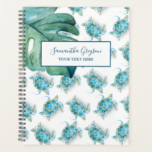 Beach Sea Turtle Pattern Back to School Planners