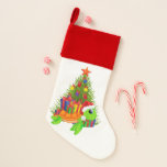 Beach sea turtle seaweed tree christmas stocking<br><div class="desc">design by www.etsy.com/Shop/KidIlustrationDesign</div>