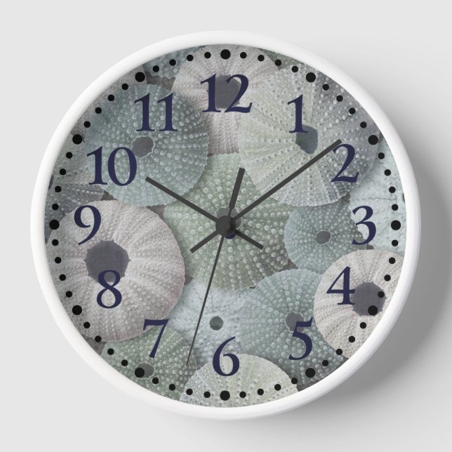 Beach Sea Urchins Nautical Clock (Front)