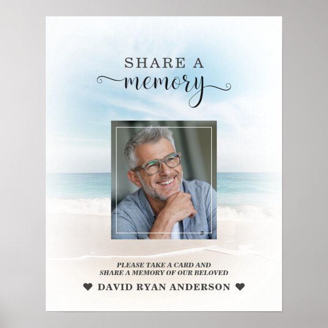 Beach Sea View Funeral Share a Memory Sign (Front)