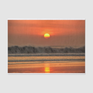 Beach Sea Wave Sunset Tissue Paper