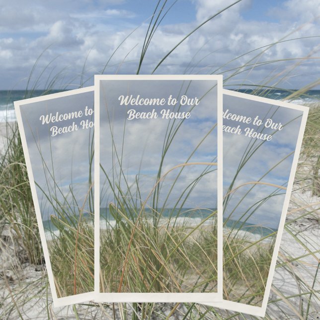 Beach Seagrass Photographic Coastal Customisable Napkin (Creator Uploaded)