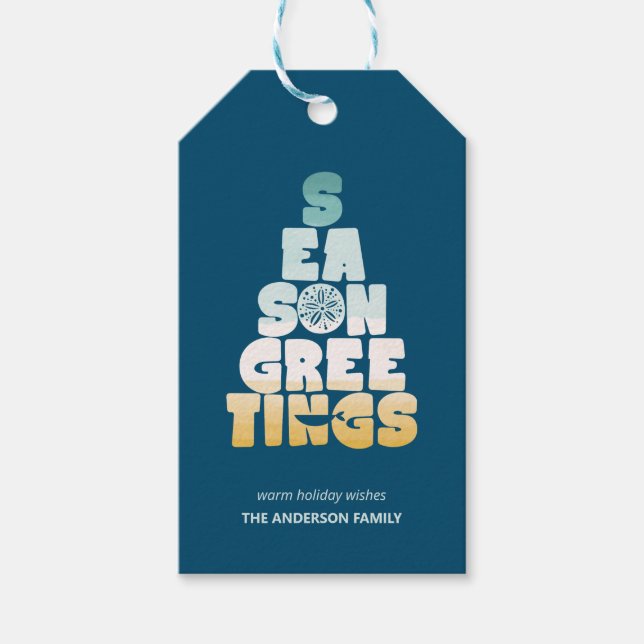 Beach Seas And Greetings Gift Tags (Front)