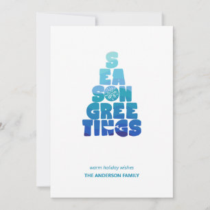 Beach Seas And Greetings Holiday Card