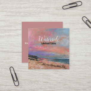 Beach Seascape Coastal Painting Rental Square Business Card