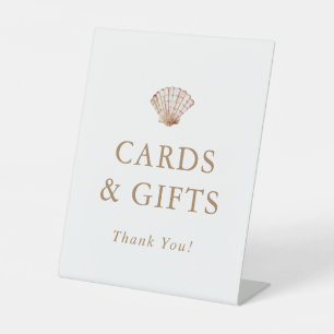 Beach Seashell Cards and Gifts Pedestal Sign