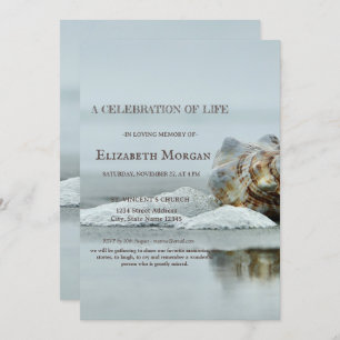 Beach Seashell Celebration Of Life Invitation