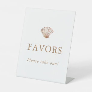 Beach Seashell Favours Pedestal Sign