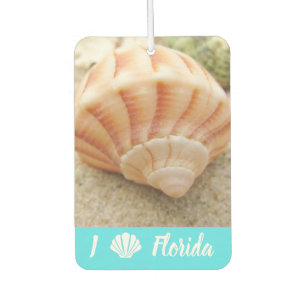 Beach Seashell Florida Aqua Blue Car Air Freshener