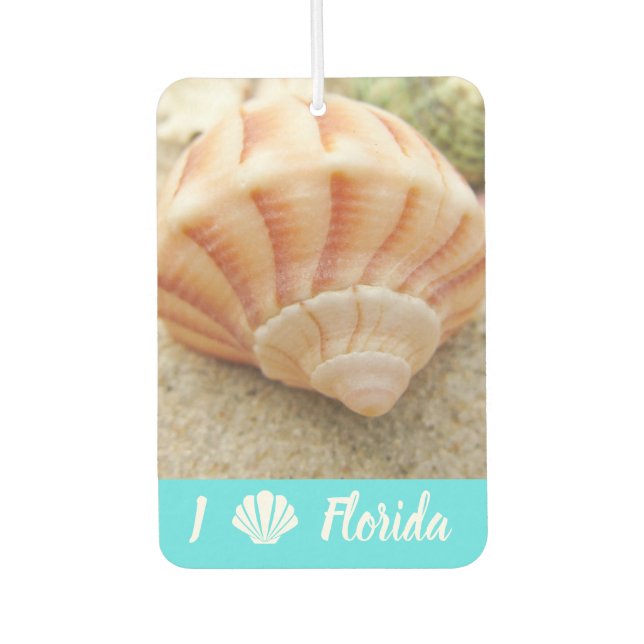 Beach Seashell Florida Aqua Blue Car Air Freshener (Front)
