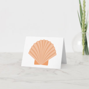 Beach Seashell Orange Nautical - Thank you, Hello, You Card