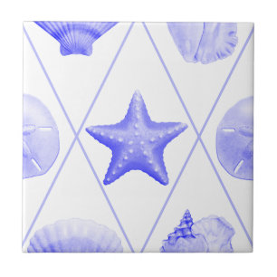 Beach Seashell Pattern Ceramic Tile