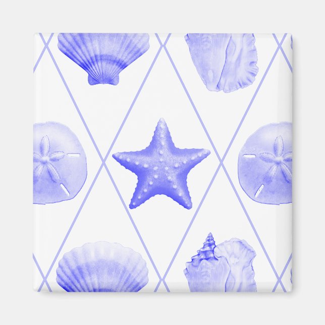 Beach Seashell Pattern Magnet (Front)
