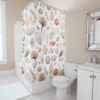 Beach Seashell Seaside Coastal Shower Curtain