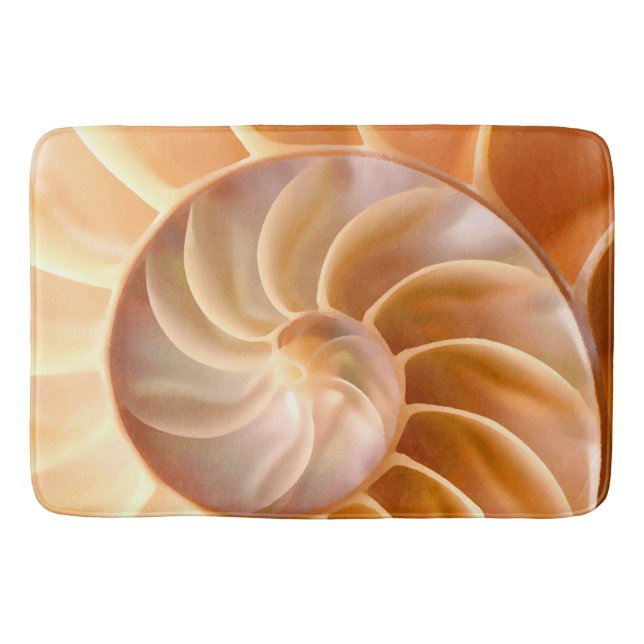 Beach Seashell Theme Bath Mat (Front)
