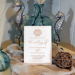 Beach Seashell Wedding Elegant Rose Gold