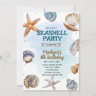 Beach Seashells Party Invitation