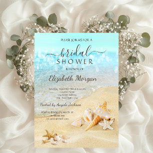 Beach Seashells Sand Bridal Shower   Invitation