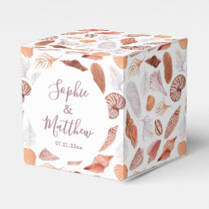 Beach Seashells Watercolor Coastal Chic Wedding Favour Box