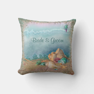 Beach Seashells Wedding Cushion