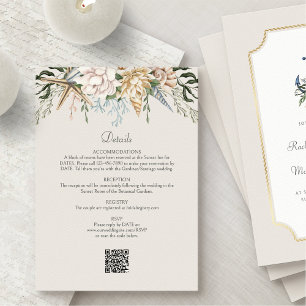 Beach Seashells Wedding Details Enclosure Card