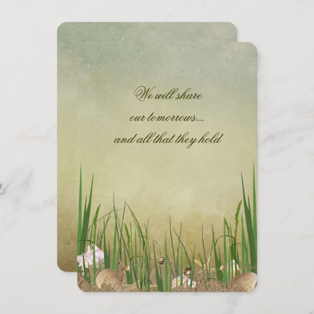 Beach Seashells Wedding Invitation (Front/Back)