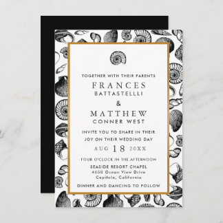 Beach Seashells Wedding Invitation