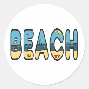 Beach Seaside Classic Round Sticker